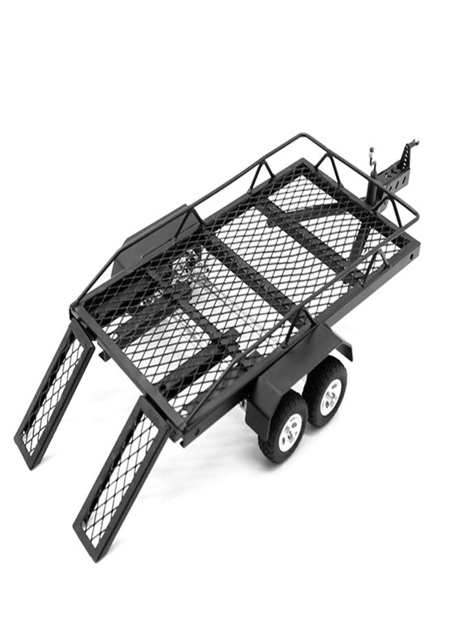 GLOBACT مقطورة GLOBACT 1/24 RC مزودة بخطاف جر، مقطورة مسطحة معدنية لسيارات TRX4M و Axial SCX24 و FMS FCX24 و 1/18 و 1/24 RC Crawler Upgrade - Image 1